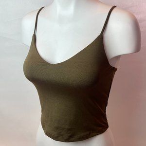 YNAMITE New Army Green Lined Crop Top Small